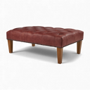 Handmade Distressed Vintage Leather Chesterfield Footstool – British Made