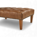 Handmade Distressed Vintage Leather Chesterfield Footstool – British Made