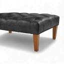 Handmade Distressed Vintage Leather Chesterfield Footstool – British Made