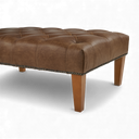 Handmade Distressed Vintage Leather Chesterfield Footstool – British Made