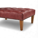 Handmade Distressed Vintage Leather Chesterfield Footstool – British Made