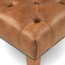 Handmade Distressed Vintage Leather Chesterfield Footstool – British Made