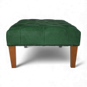 Handmade Distressed Vintage Leather Chesterfield Footstool – British Made