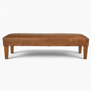 Handmade Vintage Leather Footstool Bench – British Made
