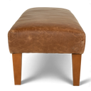Handmade Vintage Leather Footstool Bench – British Made