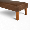 Handmade Vintage Leather Footstool Bench – British Made