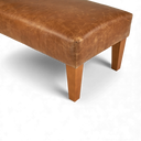 Handmade Vintage Leather Footstool Bench – British Made