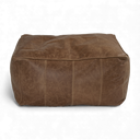 Distressed Vintage Leather Bean Bag Footstool