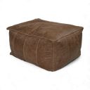 Distressed Vintage Leather Bean Bag Footstool