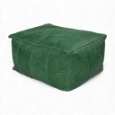 Distressed Vintage Leather Bean Bag Footstool