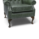 Queen Anne Handmade Leather Wingback Armchair | British Made
