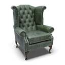 Queen Anne Handmade Leather Wingback Armchair | British Made