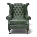 Queen Anne Handmade Leather Wingback Armchair | British Made