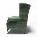 Queen Anne Handmade Leather Wingback Armchair | British Made