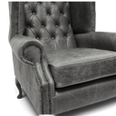 Queen Anne Handmade Leather Wingback Armchair | British Made