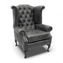 Queen Anne Handmade Leather Wingback Armchair | British Made