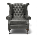 Queen Anne Handmade Leather Wingback Armchair | British Made