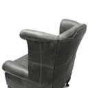 Queen Anne Wingback Armchair – Distressed Vintage Leather or Harris Tweed®, Handmade in Britain