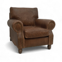 Hepburn Armchair — Distressed Vintage Leather, Handmade in Britain