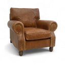 Hepburn Armchair — Distressed Vintage Leather, Handmade in Britain