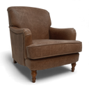 Howard Armchair – Distressed Vintage Leather, Handmade in Britain