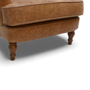 Handmade Vintage Leather Howie Button Back Armchair | British Made