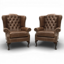 Berkley Vintage Leather Chesterfield Wingback Armchair | Handmade in Britain