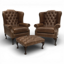 Berkley Vintage Leather Chesterfield Wingback Armchair | Handmade in Britain