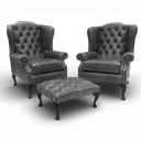 Berkley Vintage Leather Chesterfield Wingback Armchair | Handmade in Britain