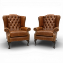 Berkley Vintage Leather Chesterfield Wingback Armchair | Handmade in Britain