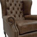Berkley Vintage Leather Chesterfield Wingback Armchair | Handmade in Britain