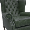 Berkley Vintage Leather Chesterfield Wingback Armchair | Handmade in Britain