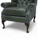 Berkley Vintage Leather Chesterfield Wingback Armchair | Handmade in Britain