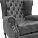 Berkley Vintage Leather Chesterfield Wingback Armchair | Handmade in Britain