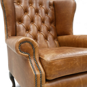 Berkley Vintage Leather Chesterfield Wingback Armchair | Handmade in Britain