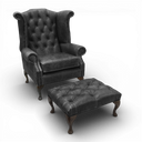 Queen Anne Handmade Leather Wingback Armchair | British Made