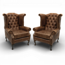 Queen Anne Handmade Leather Wingback Armchair | British Made