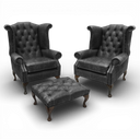 Queen Anne Handmade Leather Wingback Armchair | British Made