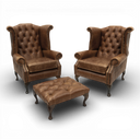 Queen Anne Handmade Leather Wingback Armchair | British Made