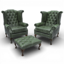 Queen Anne Handmade Leather Wingback Armchair | British Made