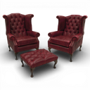 Queen Anne Handmade Leather Wingback Armchair | British Made