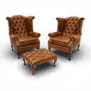 Queen Anne Handmade Leather Wingback Armchair | British Made