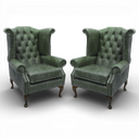 Queen Anne Handmade Leather Wingback Armchair | British Made