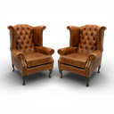 Queen Anne Handmade Leather Wingback Armchair | British Made