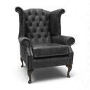 Queen Anne Handmade Leather Wingback Armchair | British Made
