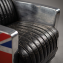 Vintage Leather Aviator Club Chair – Union Jack Aluminium