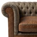 Handmade Harris Tweed & Vintage Leather Chesterfield Sofa – The Hunter