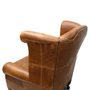 Queen Anne Wingback Armchair – Distressed Vintage Leather or Harris Tweed®, Handmade in Britain