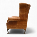 Queen Anne Handmade Leather Wingback Armchair | British Made