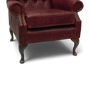 Queen Anne Handmade Leather Wingback Armchair | British Made